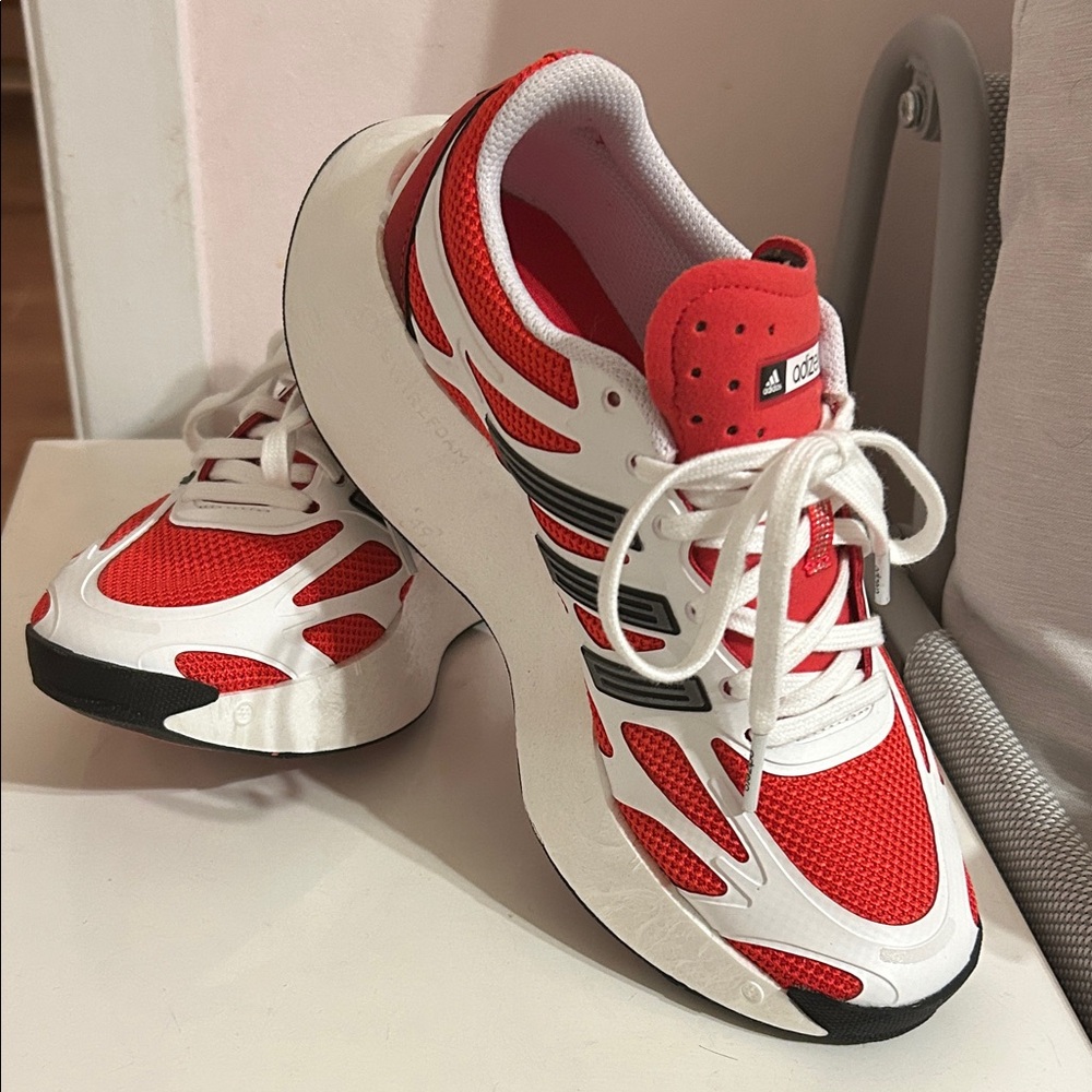 Adidas Kids Red and White Adizero Sneakers